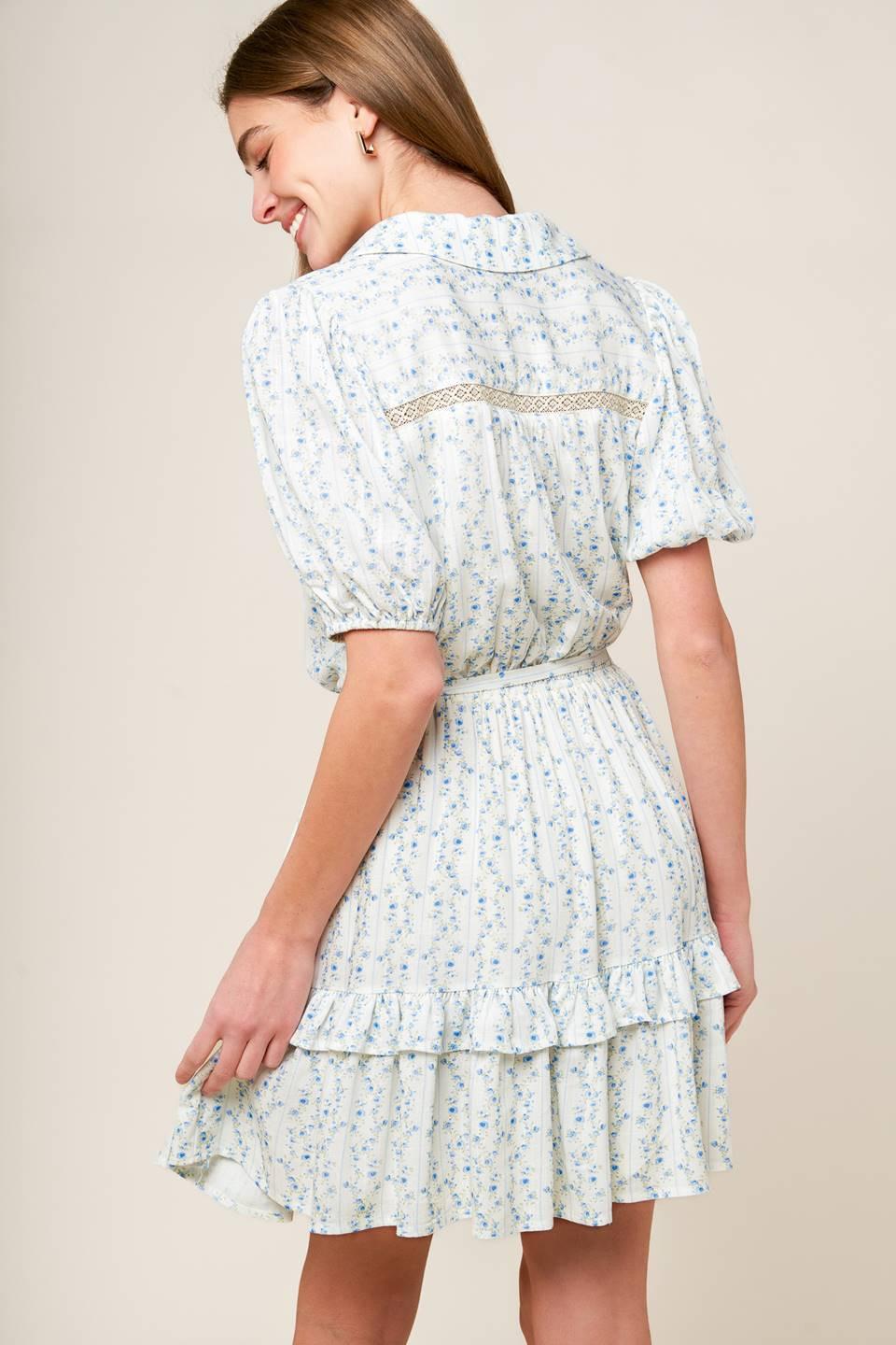 SKYWARD BLUE WOVEN MINI DRESS Flying Tomato