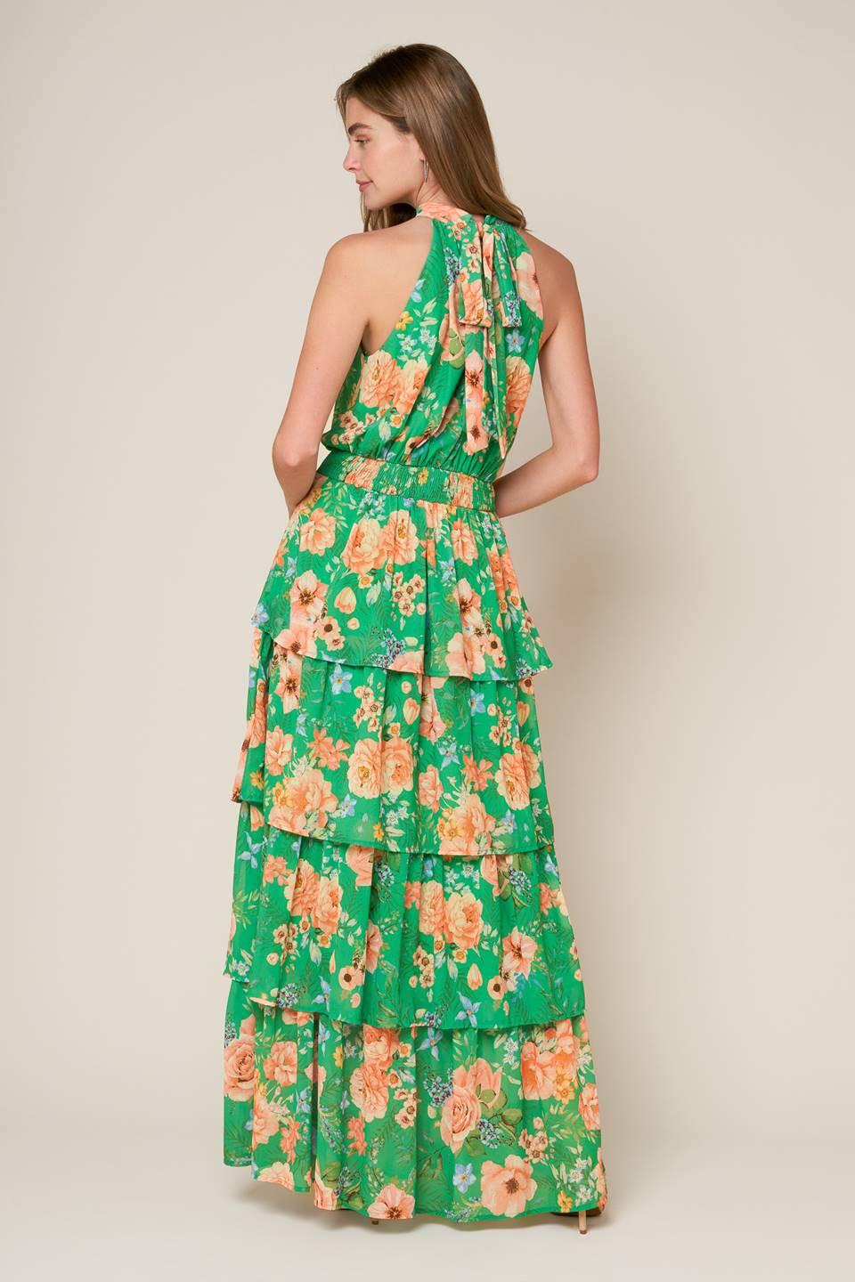 PORCELAIN BLOOM WOVEN MAXI DRESS Flying Tomato