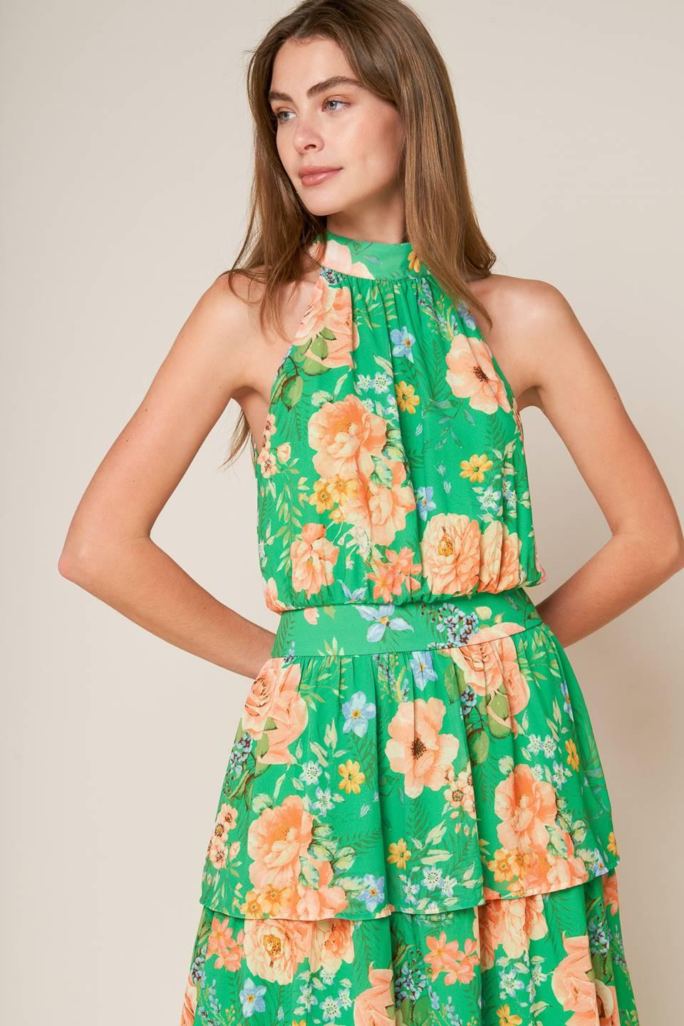 PORCELAIN BLOOM WOVEN MAXI DRESS Flying Tomato