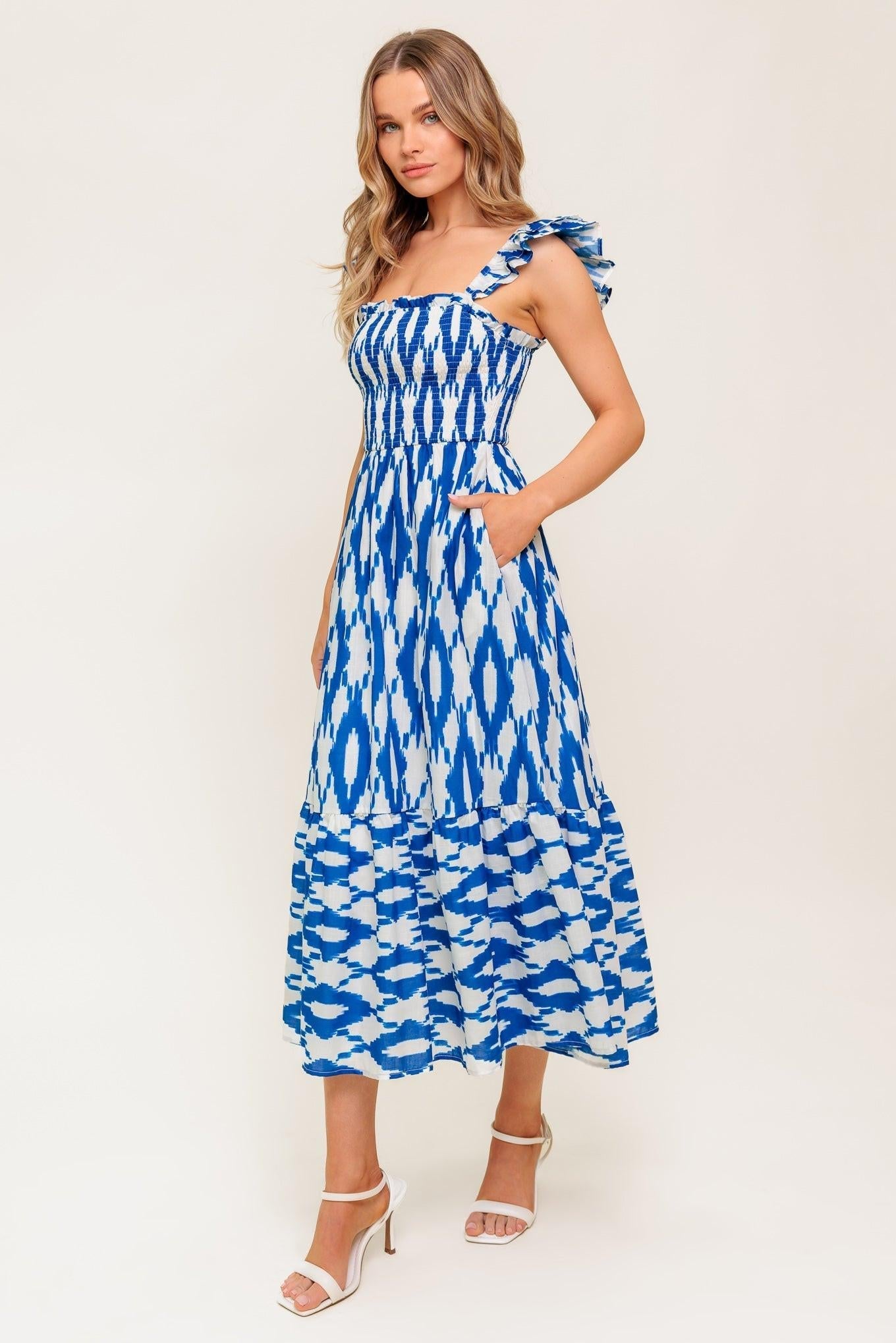 LOST IN THE DETAILS WOVEN MIDI DRESS Flying Tomato