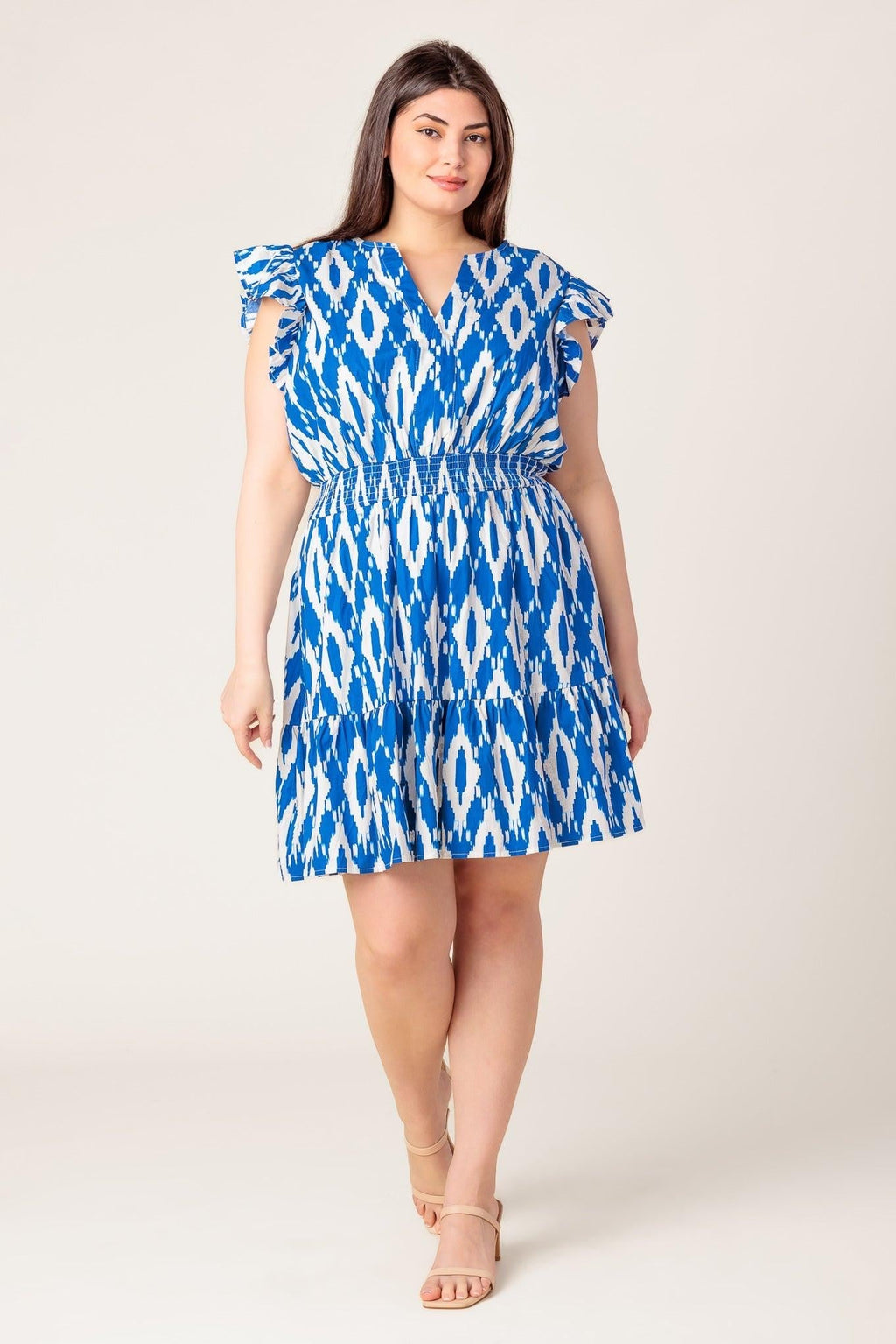A PERFECT MATCH WOVEN MINI DRESS Flying Tomato