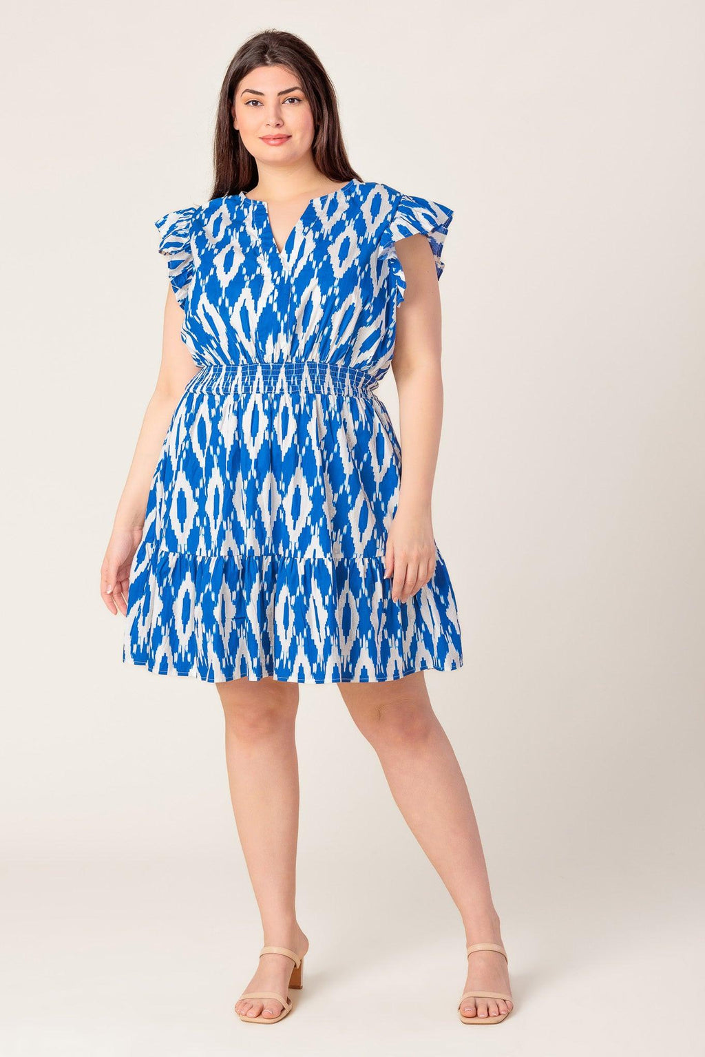 A PERFECT MATCH WOVEN MINI DRESS Flying Tomato