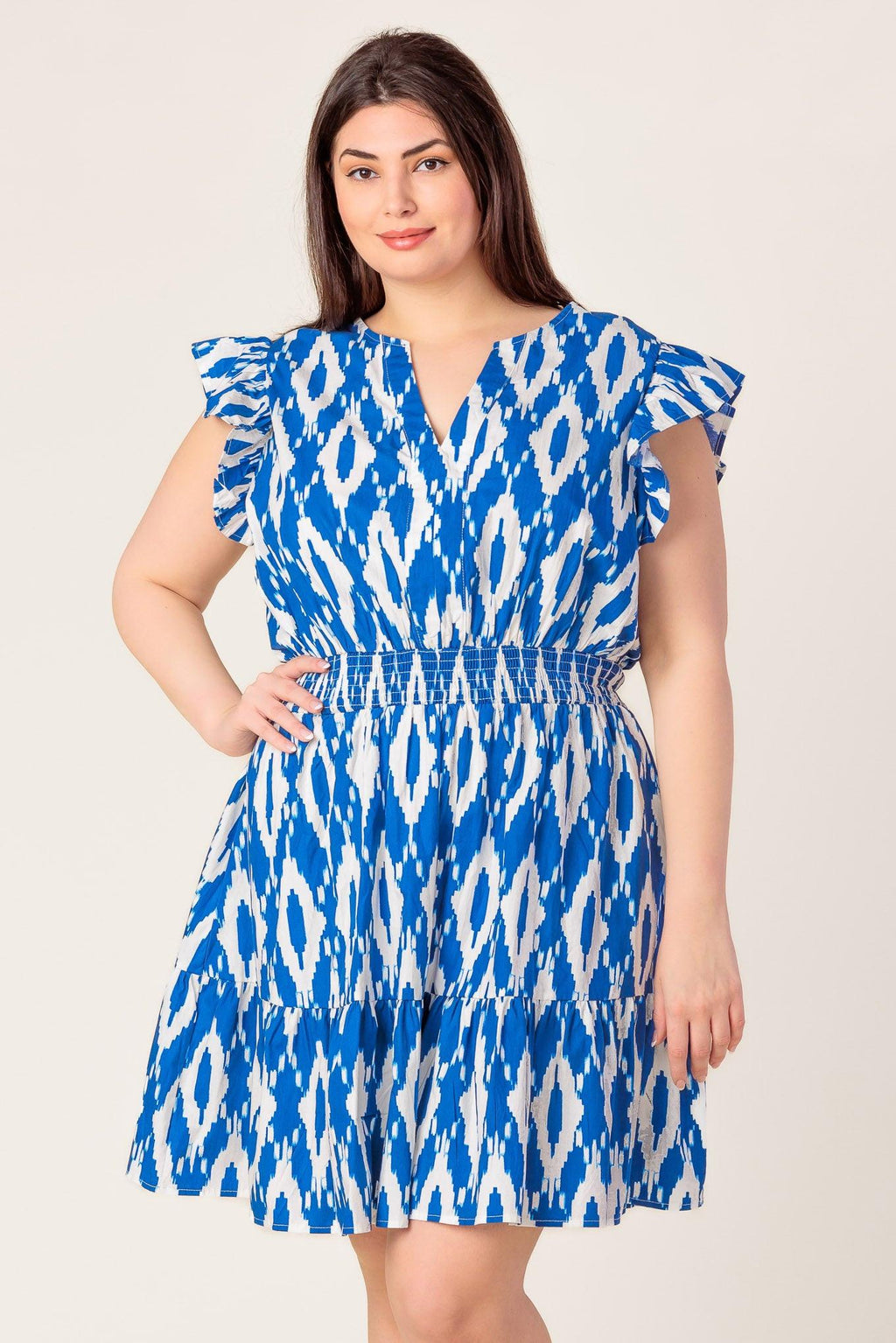 A PERFECT MATCH WOVEN MINI DRESS Flying Tomato