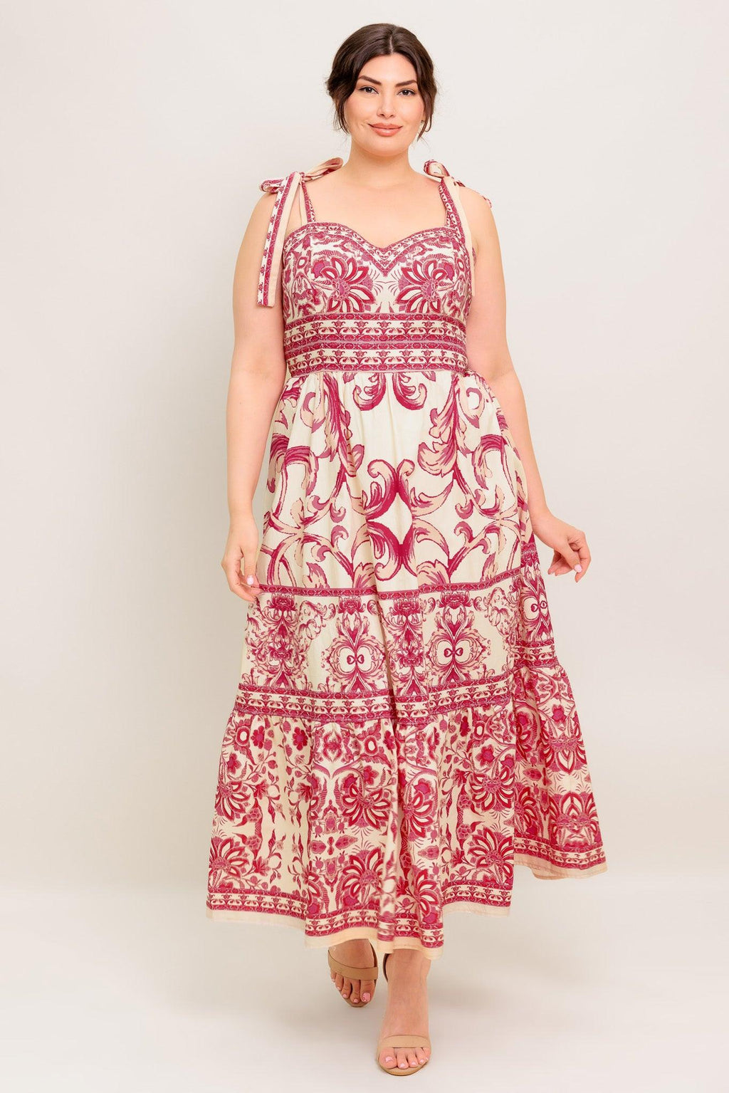 THE GARDEN'S SECRET WOVEN MIDI DRESS Flying Tomato