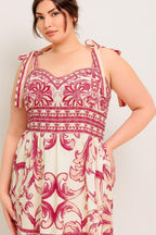 THE GARDEN'S SECRET WOVEN MIDI DRESS Flying Tomato