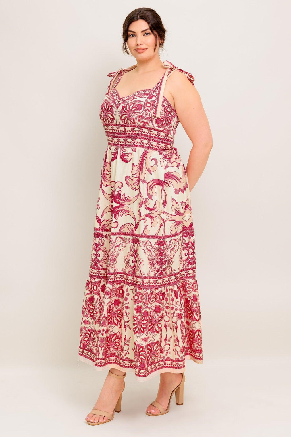THE GARDEN'S SECRET WOVEN MIDI DRESS Flying Tomato