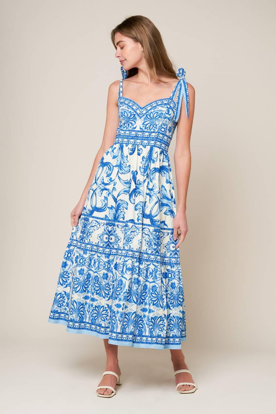THE GARDEN'S SECRET WOVEN MIDI DRESS Flying Tomato
