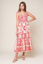 THE GARDEN'S SECRET WOVEN MIDI DRESS Flying Tomato
