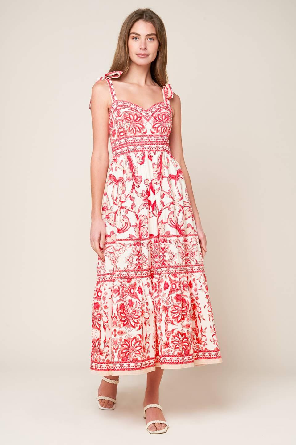 THE GARDEN'S SECRET WOVEN MIDI DRESS Flying Tomato