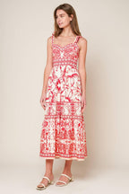 THE GARDEN'S SECRET WOVEN MIDI DRESS Flying Tomato