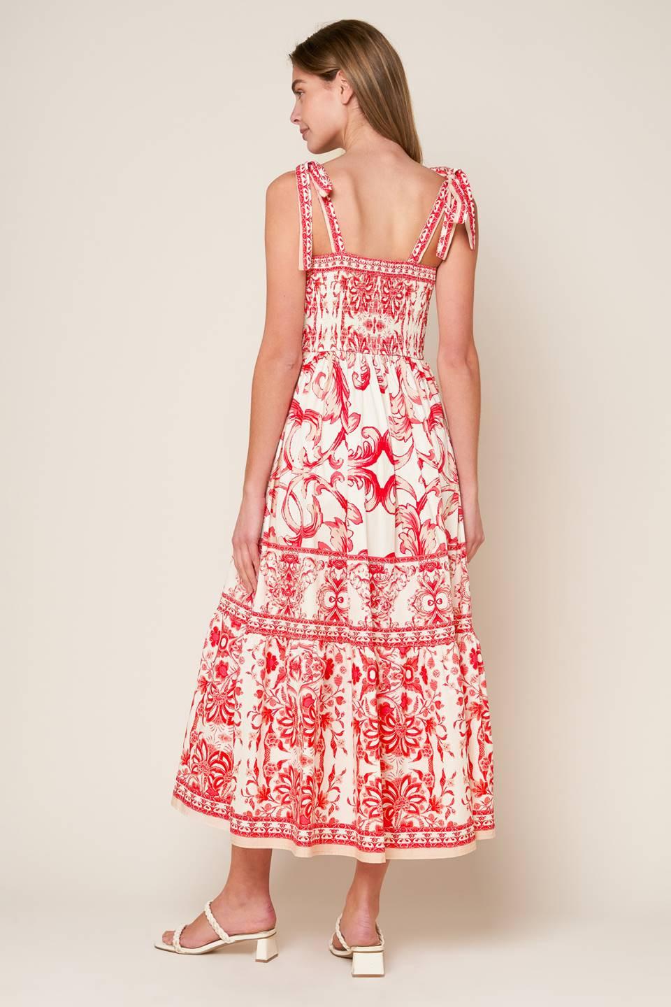 THE GARDEN'S SECRET WOVEN MIDI DRESS Flying Tomato