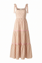 IMAGINE THAT GREEN PINK PLAID MIDI DRESS Flying Tomato