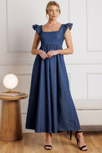 KILLING TIME CHAMBRAY MIDI DRESS Flying Tomato