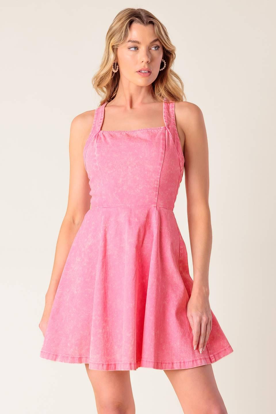 HIBISCUS HIDEAWAY WOVEN MINI DRESS Flying Tomato