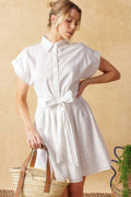FEEL THE VIBE WOVEN MINI DRESS Flying Tomato