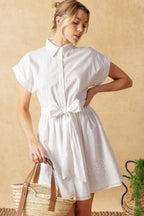 FEEL THE VIBE WOVEN MINI DRESS Flying Tomato