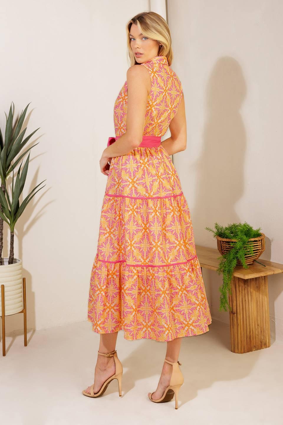 RAINFOREST RADIANCE WOVEN MIDI DRESS Flying Tomato