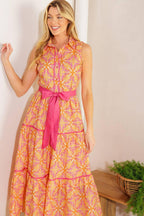 RAINFOREST RADIANCE WOVEN MIDI DRESS Flying Tomato