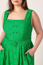 DAFFODILS & DAYDREAMS WOVEN LACE MIDI DRESS Flying Tomato