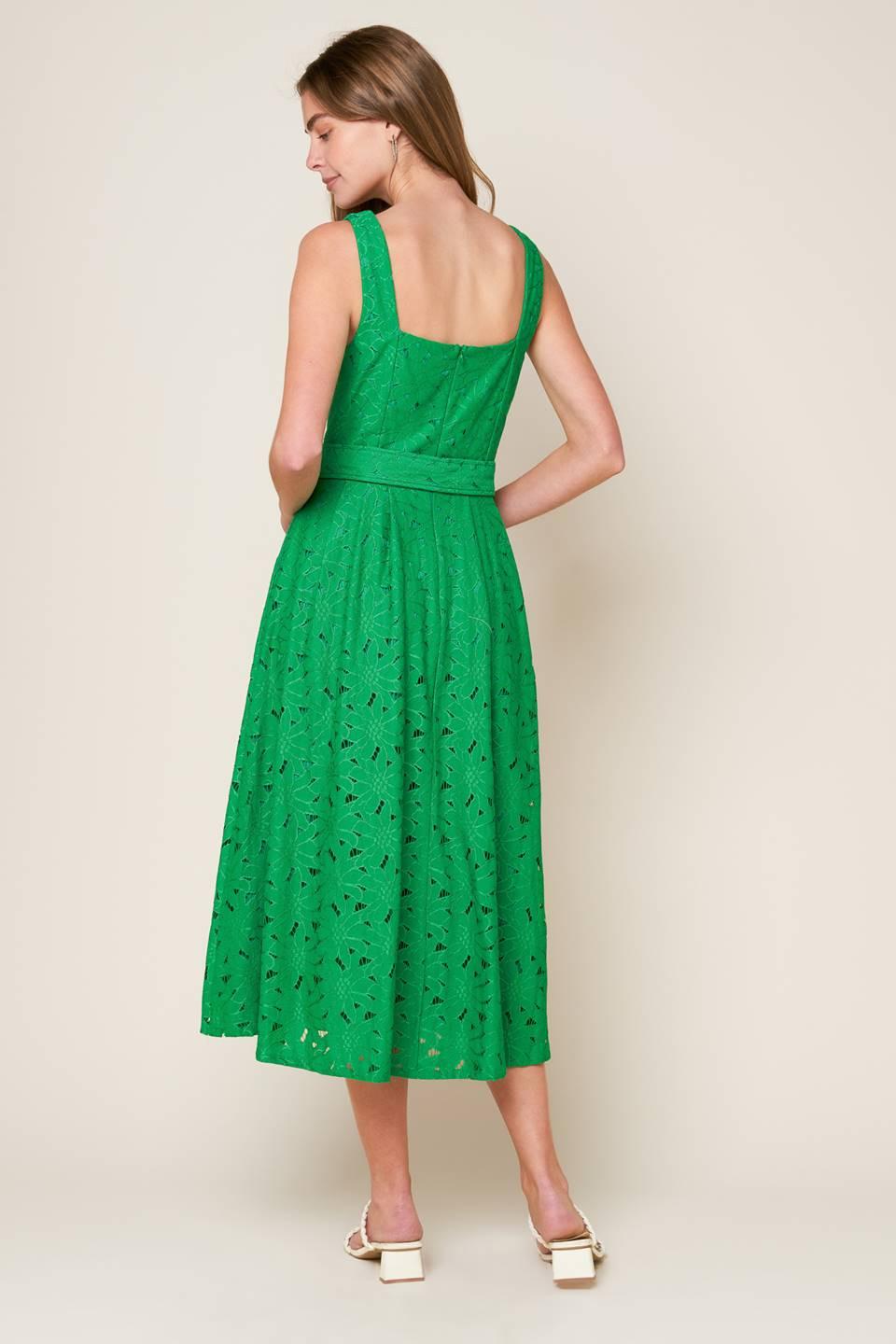 DAFFODILS & DAYDREAMS WOVEN LACE MIDI DRESS Flying Tomato