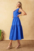 MYSTIC MIRAGE WOVEN MIDI DRESS Flying Tomato