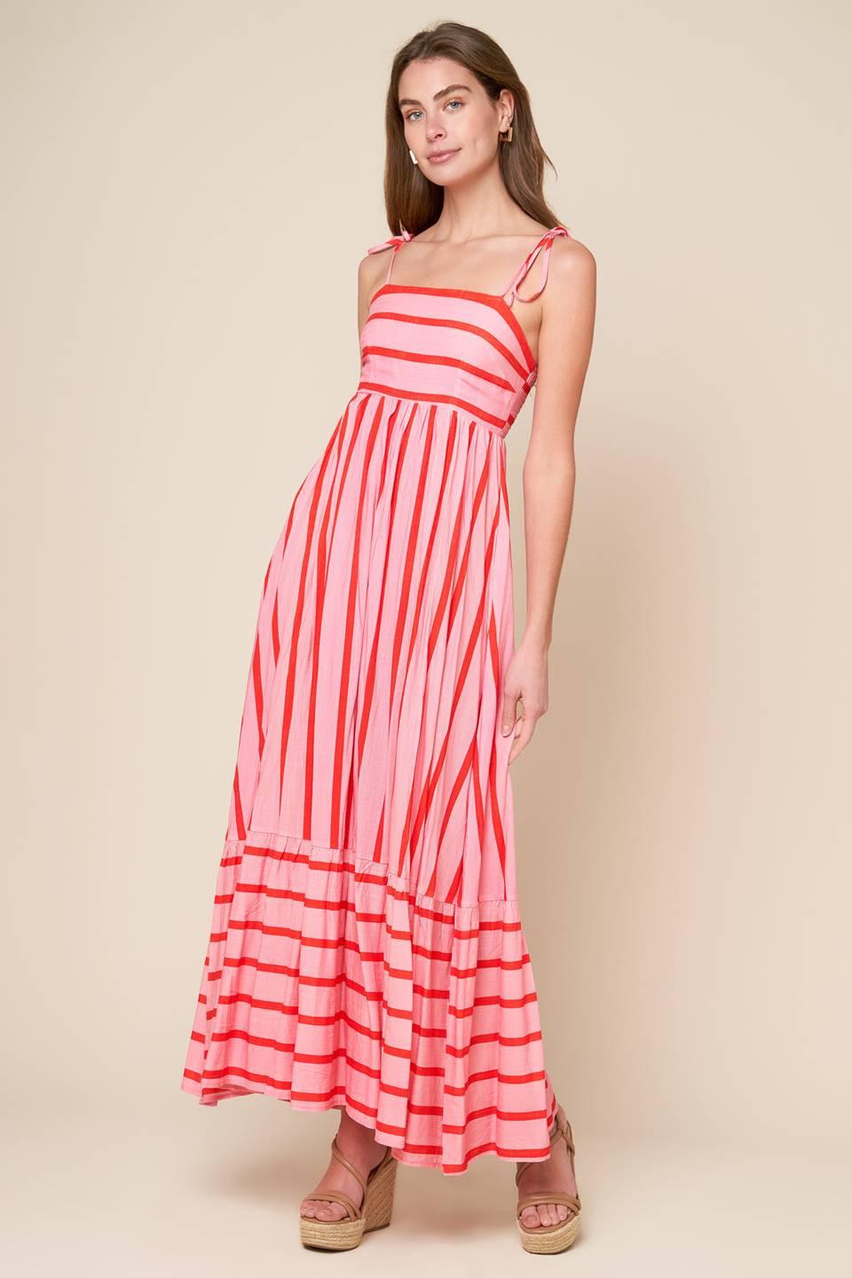 SPEAK NOW WOVEN MIDI DRESS Flying Tomato
