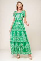 SWEET LIKE GREEN WOVEN MAXI DRESS Flying Tomato