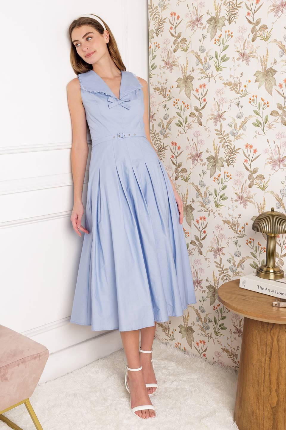 HOPPING ISLANDS WOVEN MIDI DRESS Flying Tomato