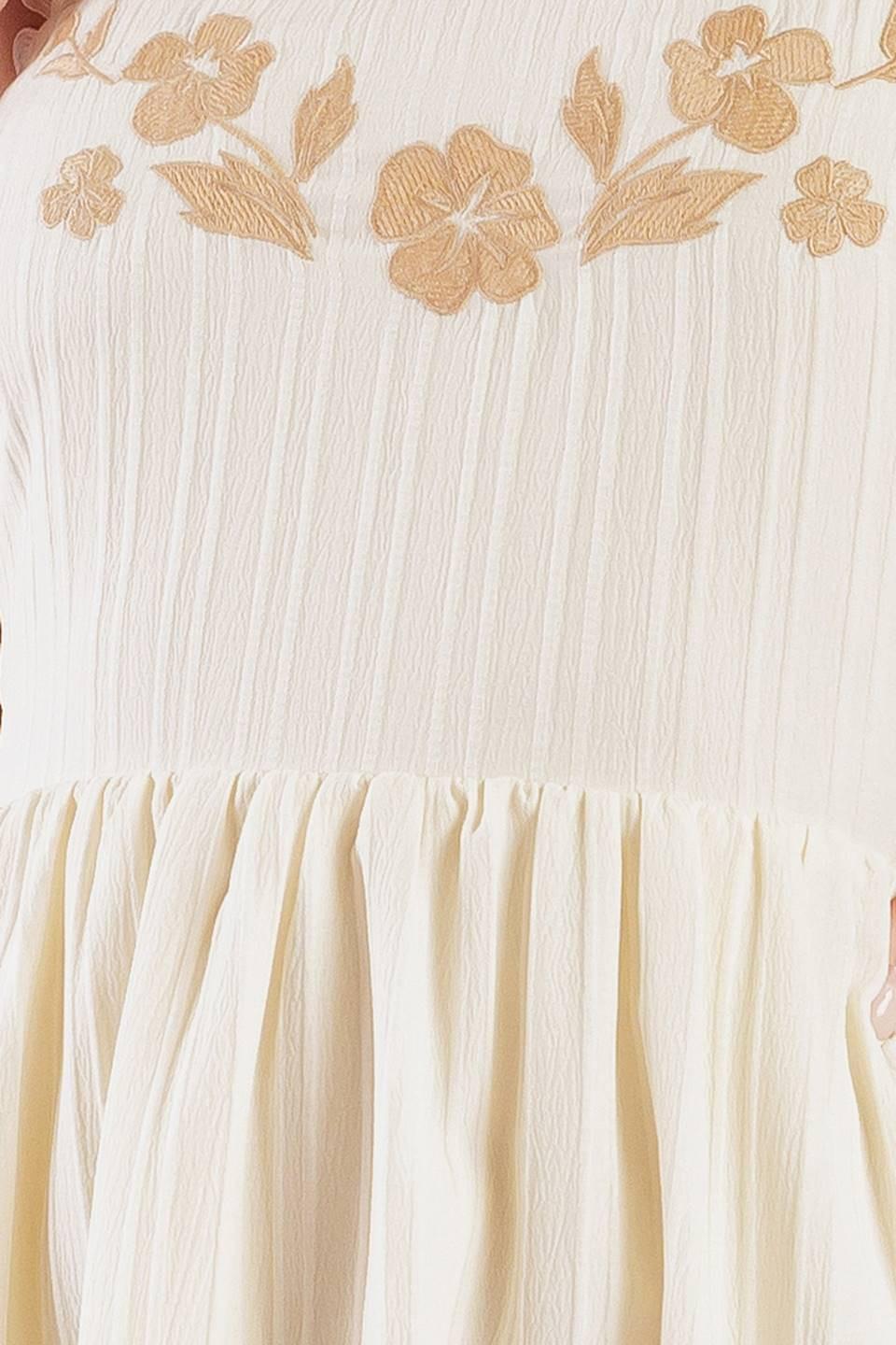 TOTAL CRUSH CREAM WOVEN MIDI DRESS Flying Tomato