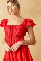GET WITH IT WOVEN MIDI DRESS Flying Tomato