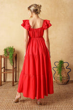 GET WITH IT WOVEN MIDI DRESS Flying Tomato