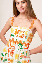 ROAMING AROUND WOVEN MIDI DRESS Flying Tomato