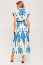 SOFTLY SPOKEN BLUE WOVEN MIDI DRESS Flying Tomato