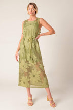 IN MY FREE TIME WOVEN LACE MIDI DRESS Flying Tomato