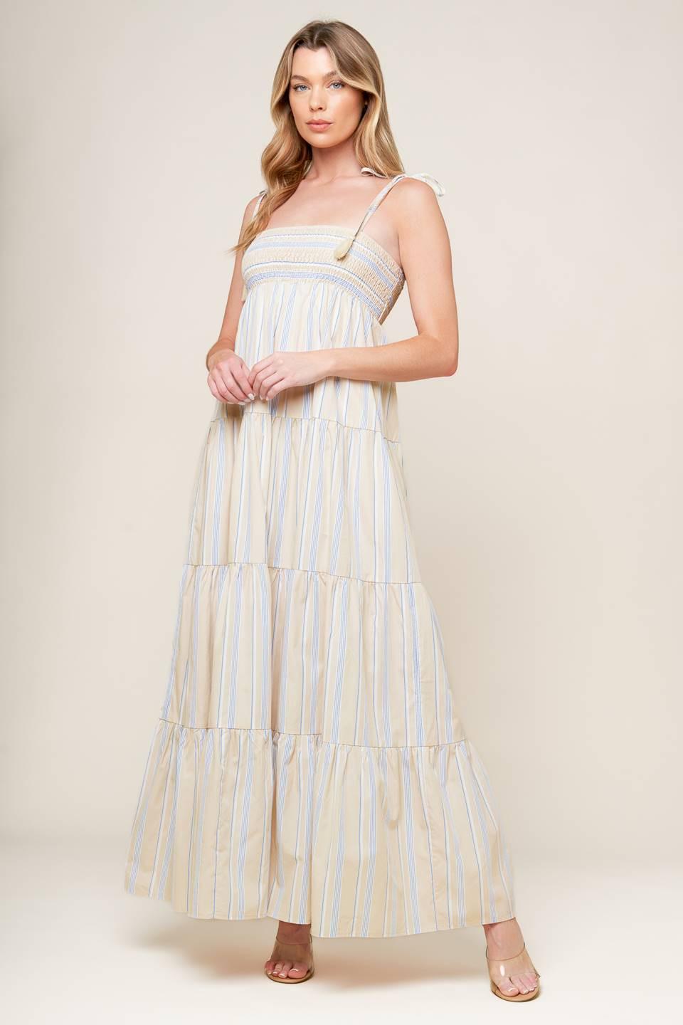 WAVES OF LIFT WOVEN MAXI DRESS Flying Tomato