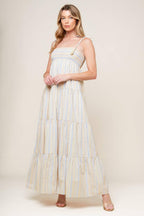 WAVES OF LIFT WOVEN MAXI DRESS Flying Tomato