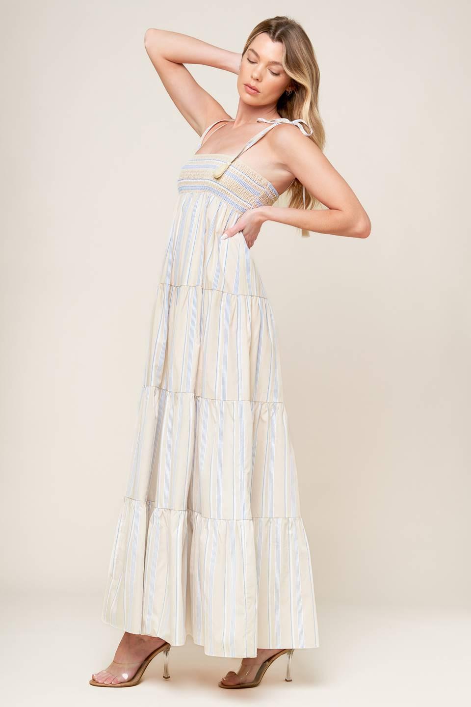 WAVES OF LIFT WOVEN MAXI DRESS Flying Tomato