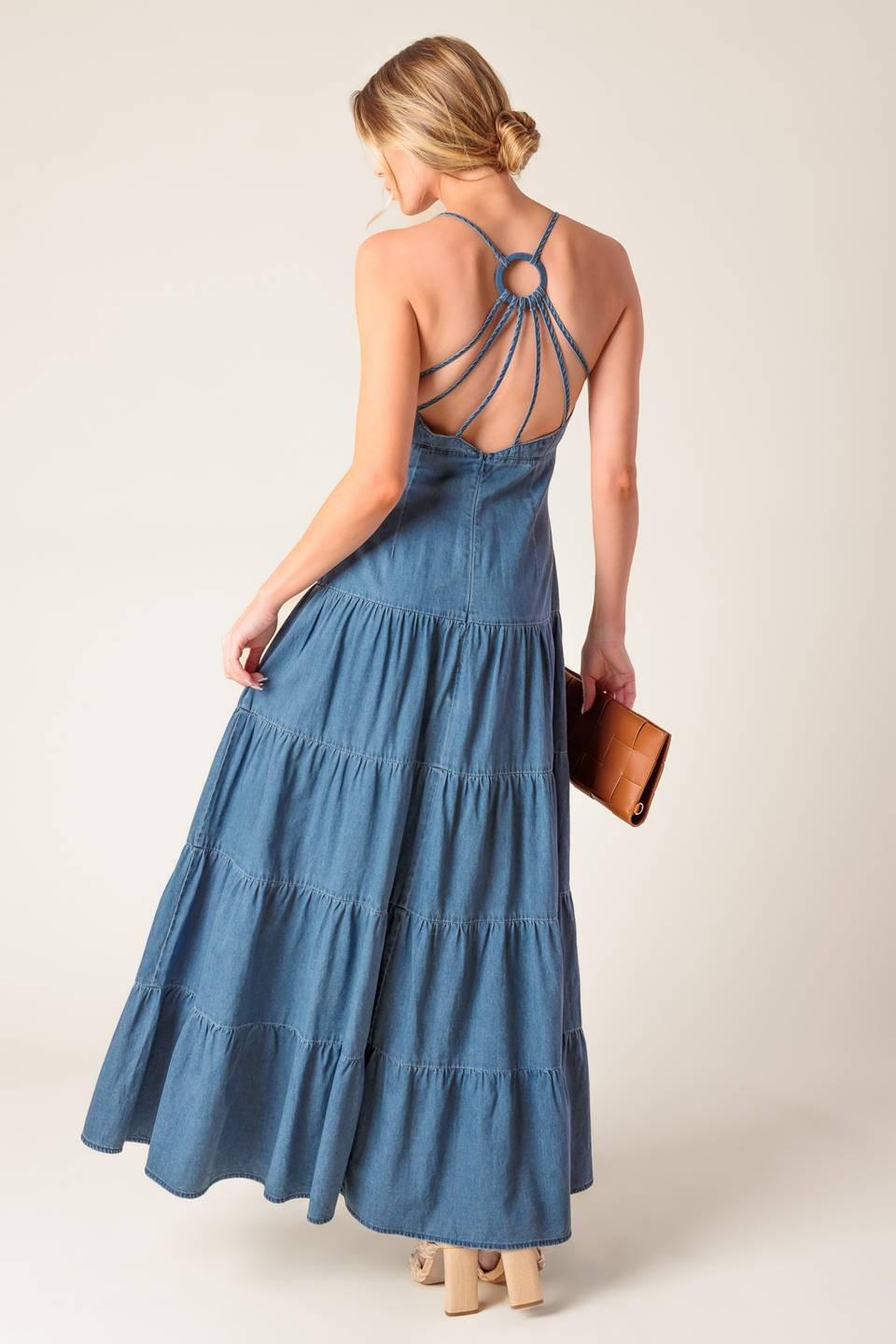 SUNDAY BEST CHAMBRAY MIDI DRESS Flying Tomato