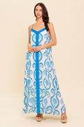 WEEKEND GETAWAY BLUE WOVEN MAXI DRESS Flying Tomato