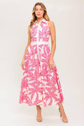 WHISPER IN BLOOM WOVEN MIDI DRESS Flying Tomato