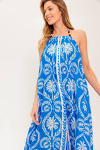 FOR THE DREAMERS BLUE WOVEN MAXI DRESS Flying Tomato