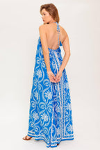 FOR THE DREAMERS BLUE WOVEN MAXI DRESS Flying Tomato