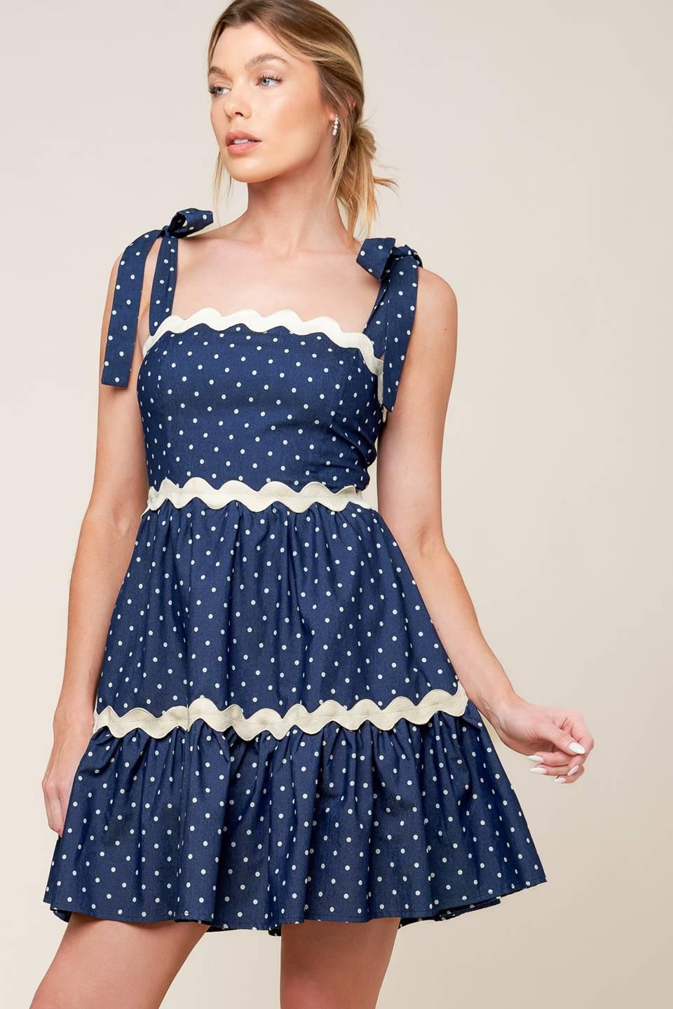 DIVINELY DOTTED WOVEN MINI DRESS Flying Tomato