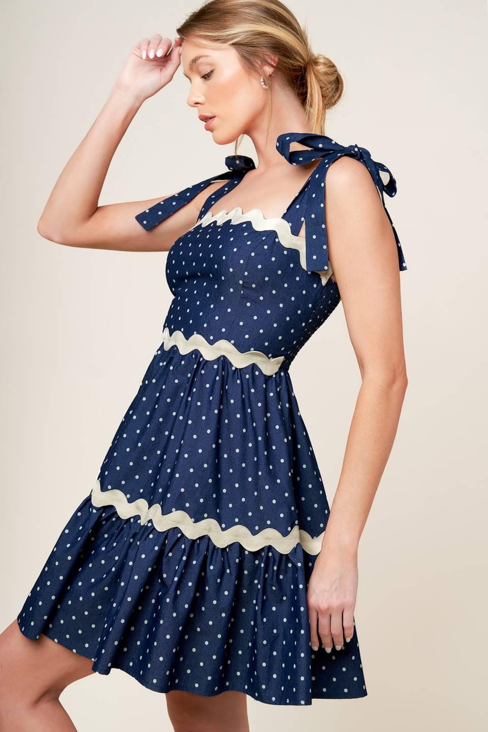 DIVINELY DOTTED WOVEN MINI DRESS Flying Tomato