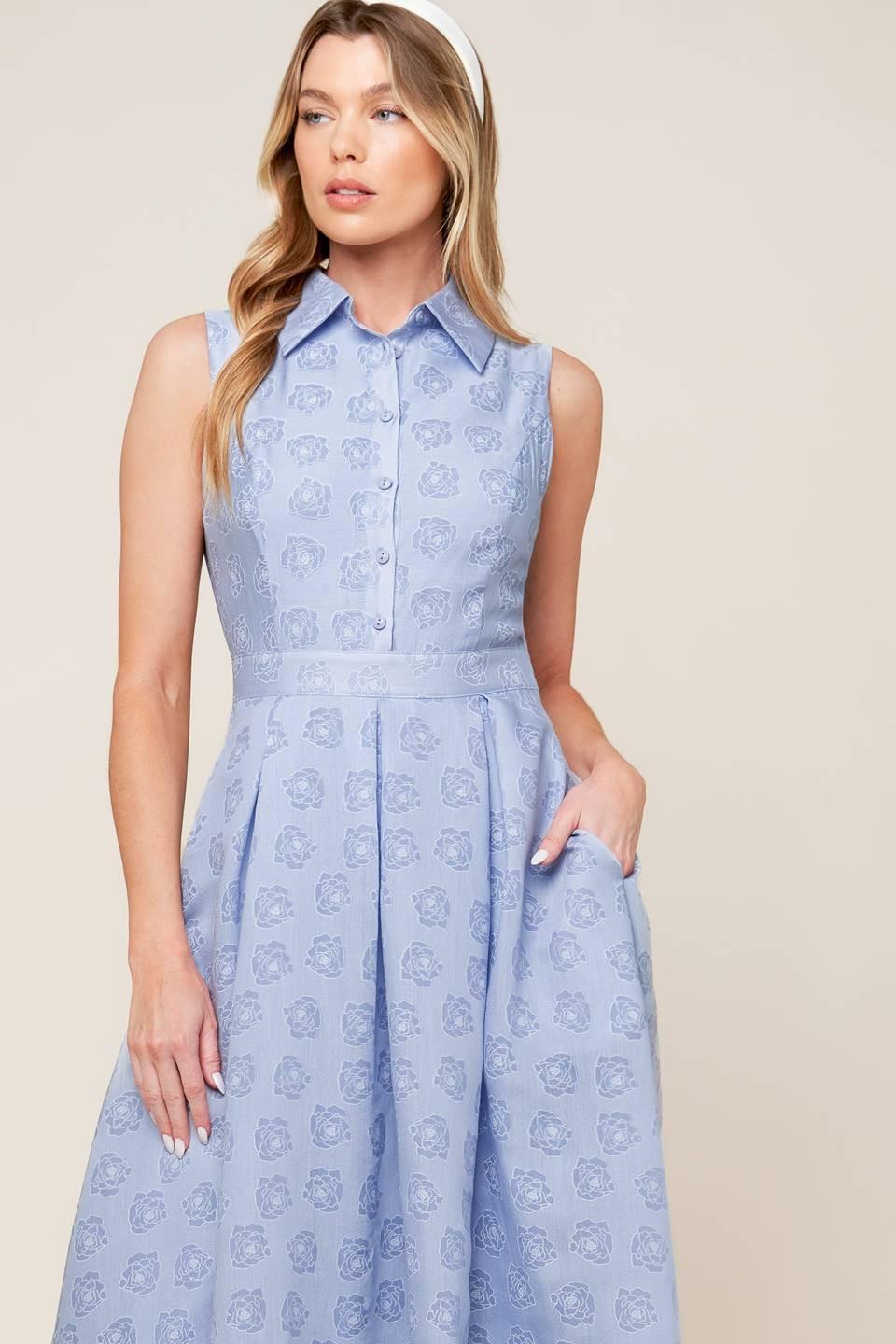 GRAND ENTRANCE WOVEN MIDI DRESS Flying Tomato