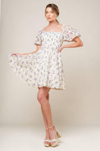 MAKING CONNECTIONS CREAM WOVEN MINI DRESS Flying Tomato