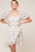 MAKING CONNECTIONS CREAM WOVEN MINI DRESS Flying Tomato