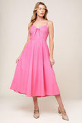 LET THE LIGHT PINK WOVEN MIDI DRESS Flying Tomato