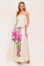 CAUGHT IN THE BREEZE FLORAL WOVEN MAXI DRESS Flying Tomato