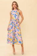 PATTON PARK BLUE WOVEN MIDI DRESS Flying Tomato